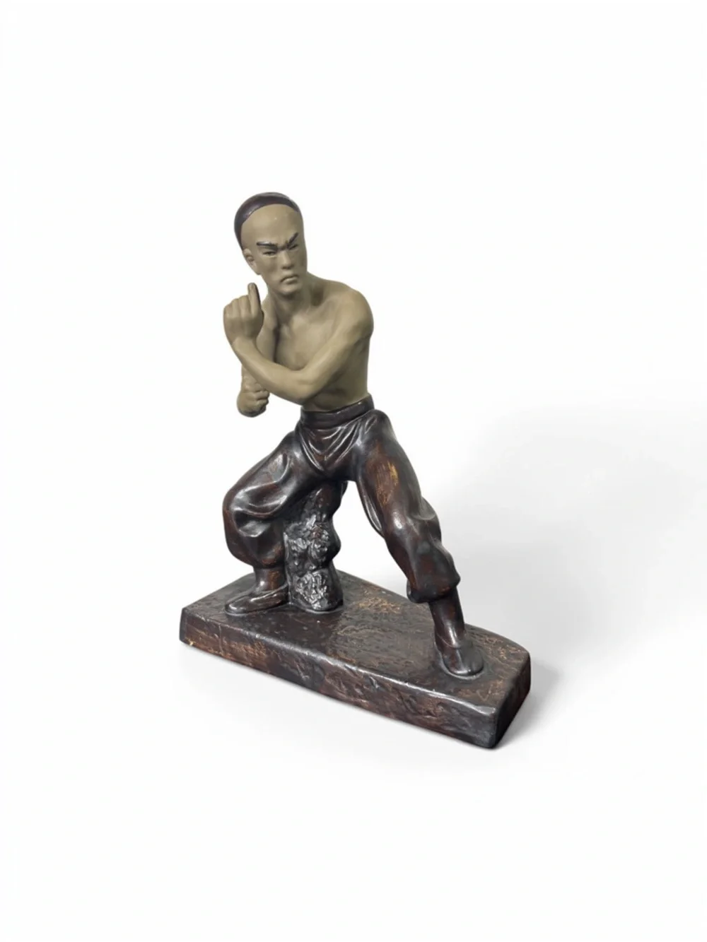 Vintage Chinese Shiwan mudman kung fu figurine. #22